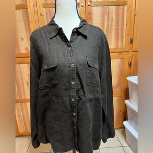 Chico's Brown 100% linen women’s shirt